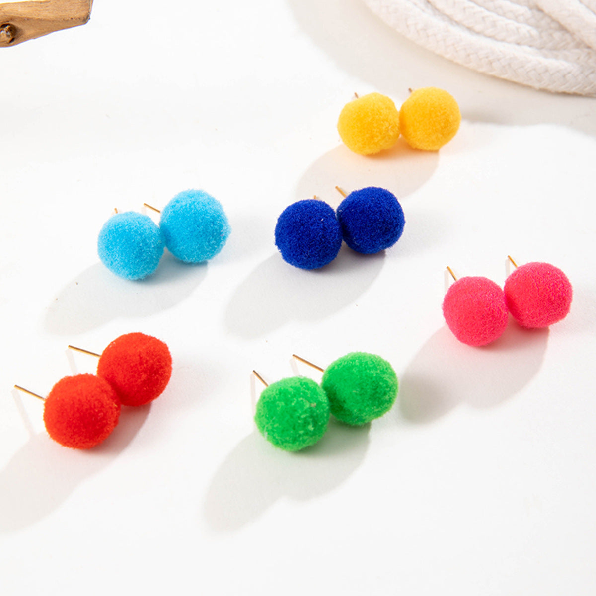 Wholesale Dopamine colorful shiny round bead earrings